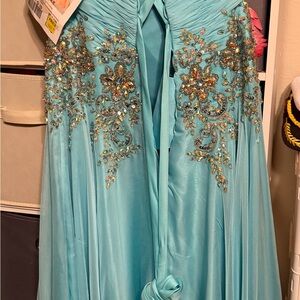 Elegant Blue Embellished Gown